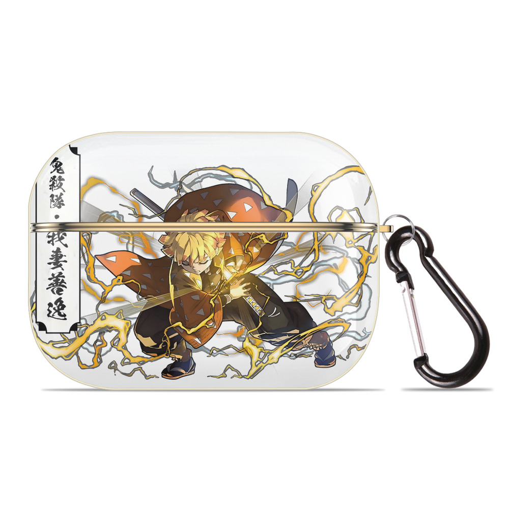 （画像用） 鬼滅の刃（きめつのやいば）我妻 善逸／あがつま ぜんいつ Agatsuma Zenitsu 【AirPods Pro用】ハードシェル保護ケース｜耐衝撃・防指紋・カラビナ付き商品仕様