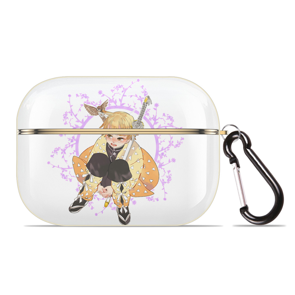 （画像用） 鬼滅の刃（きめつのやいば）我妻 善逸／あがつま ぜんいつ Agatsuma Zenitsu 【AirPods Pro用】ハードシェル保護ケース｜耐衝撃・防指紋・カラビナ付き商品仕様