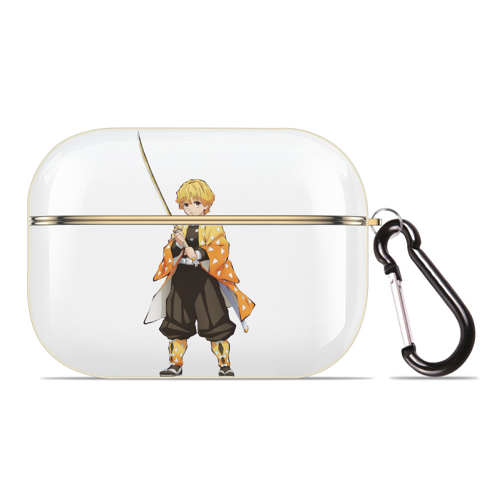 （画像用） 鬼滅の刃（きめつのやいば）我妻 善逸／あがつま ぜんいつ Agatsuma Zenitsu 【AirPods Pro用】ハードシェル保護ケース｜耐衝撃・防指紋・カラビナ付き商品仕様