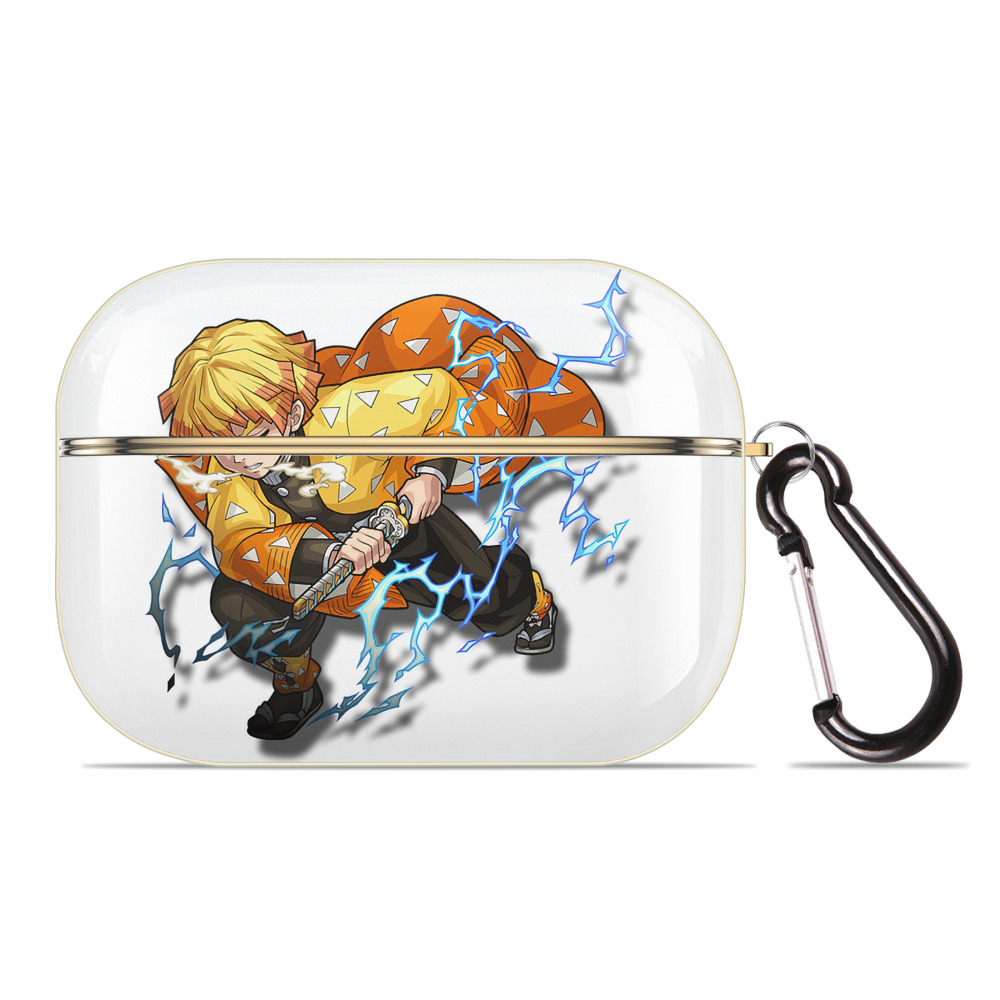 （画像用） 鬼滅の刃（きめつのやいば）我妻 善逸／あがつま ぜんいつ Agatsuma Zenitsu 【AirPods Pro用】ハードシェル保護ケース｜耐衝撃・防指紋・カラビナ付き商品仕様