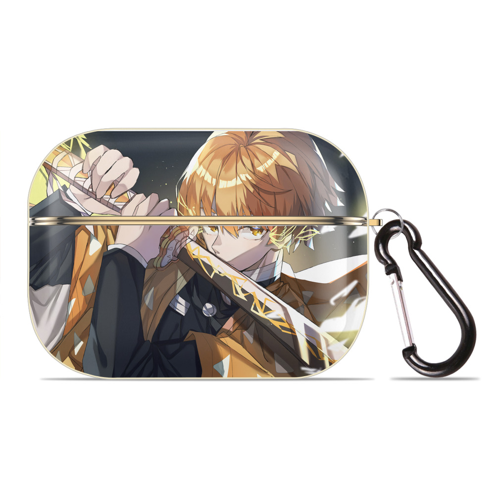 （画像用） 鬼滅の刃（きめつのやいば）我妻 善逸／あがつま ぜんいつ Agatsuma Zenitsu 【AirPods Pro用】ハードシェル保護ケース｜耐衝撃・防指紋・カラビナ付き商品仕様