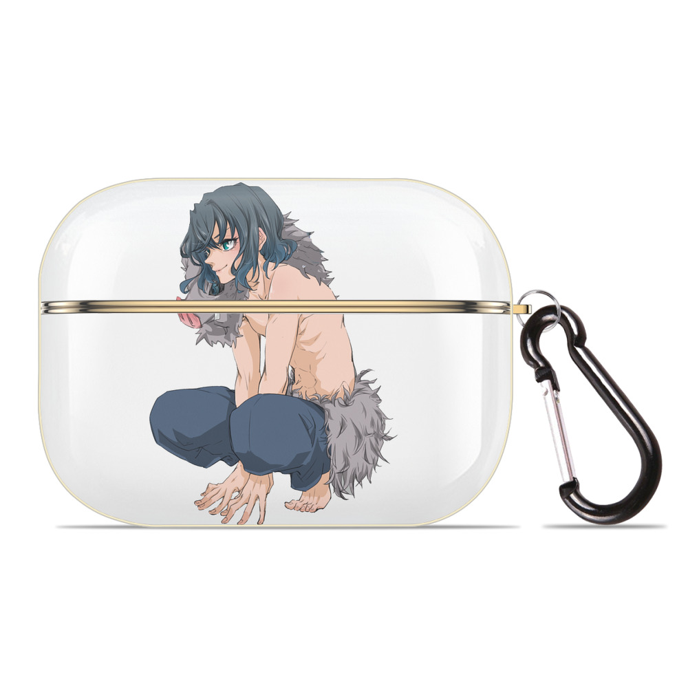 （画像用） 鬼滅の刃（きめつのやいば）嘴平 伊之助／はしびら いのすけ Hashibira Inosuke 【AirPods Pro用】ハードシェル保護ケース｜耐衝撃・防指紋・カラビナ付き商品仕様