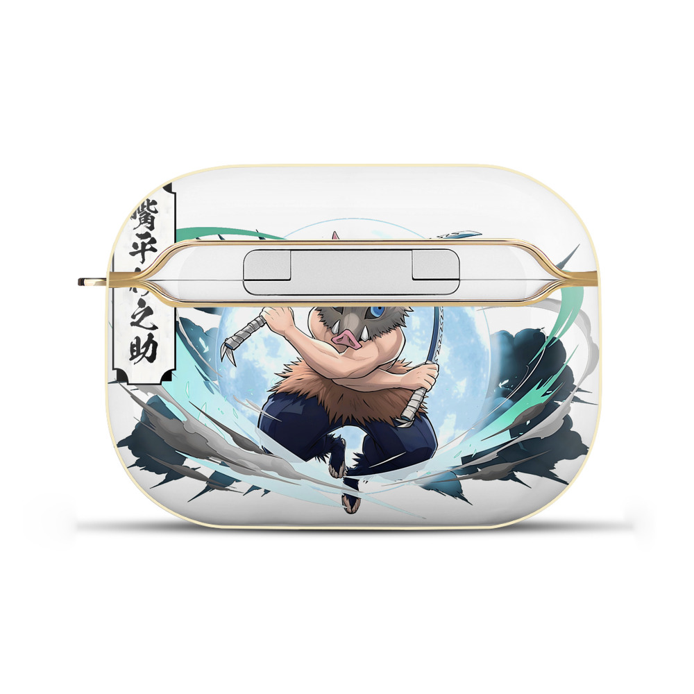 （画像用） 鬼滅の刃（きめつのやいば）嘴平 伊之助／はしびら いのすけ Hashibira Inosuke 【AirPods Pro用】ハードシェル保護ケース｜耐衝撃・防指紋・カラビナ付き商品仕様