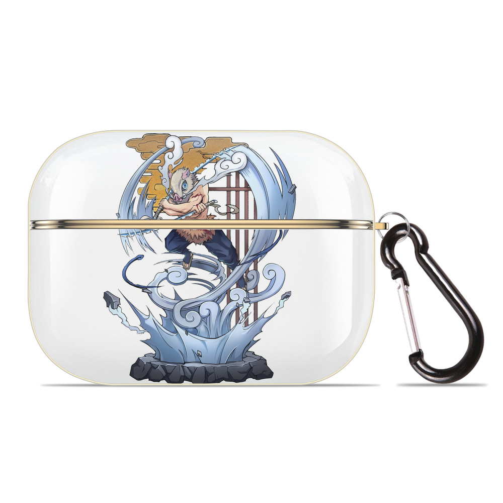 （画像用） 鬼滅の刃（きめつのやいば）嘴平 伊之助／はしびら いのすけ Hashibira Inosuke 【AirPods Pro用】ハードシェル保護ケース｜耐衝撃・防指紋・カラビナ付き商品仕様