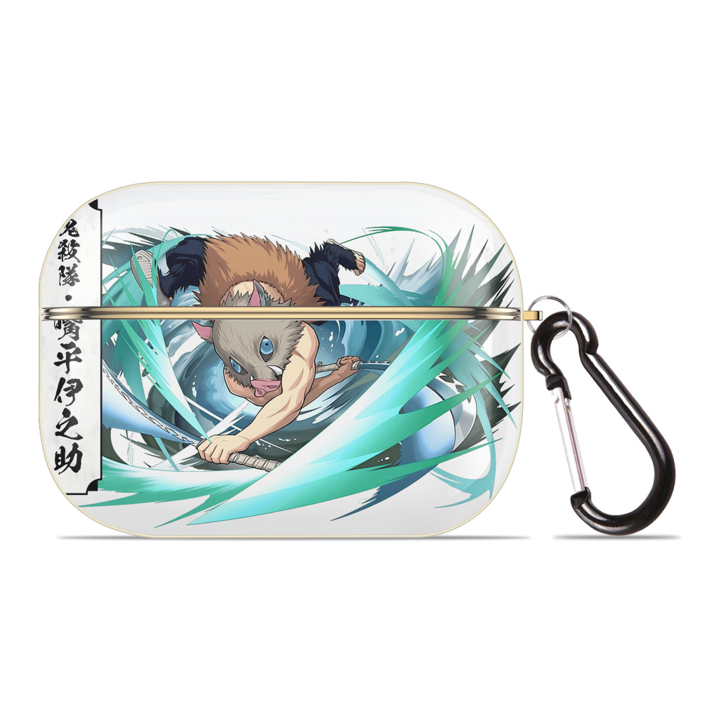 （画像用） 鬼滅の刃（きめつのやいば）嘴平 伊之助／はしびら いのすけ Hashibira Inosuke 【AirPods Pro用】ハードシェル保護ケース｜耐衝撃・防指紋・カラビナ付き商品仕様