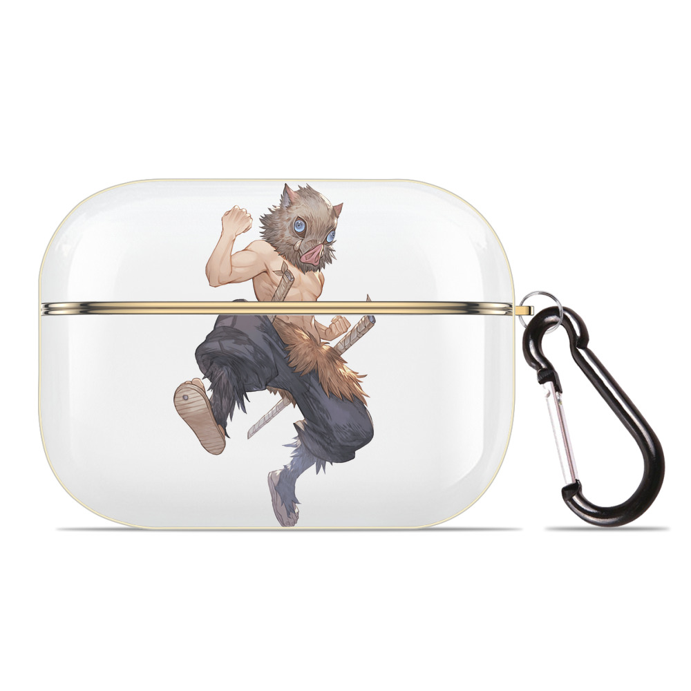 （画像用） 鬼滅の刃（きめつのやいば）嘴平 伊之助／はしびら いのすけ Hashibira Inosuke 【AirPods Pro用】ハードシェル保護ケース｜耐衝撃・防指紋・カラビナ付き商品仕様