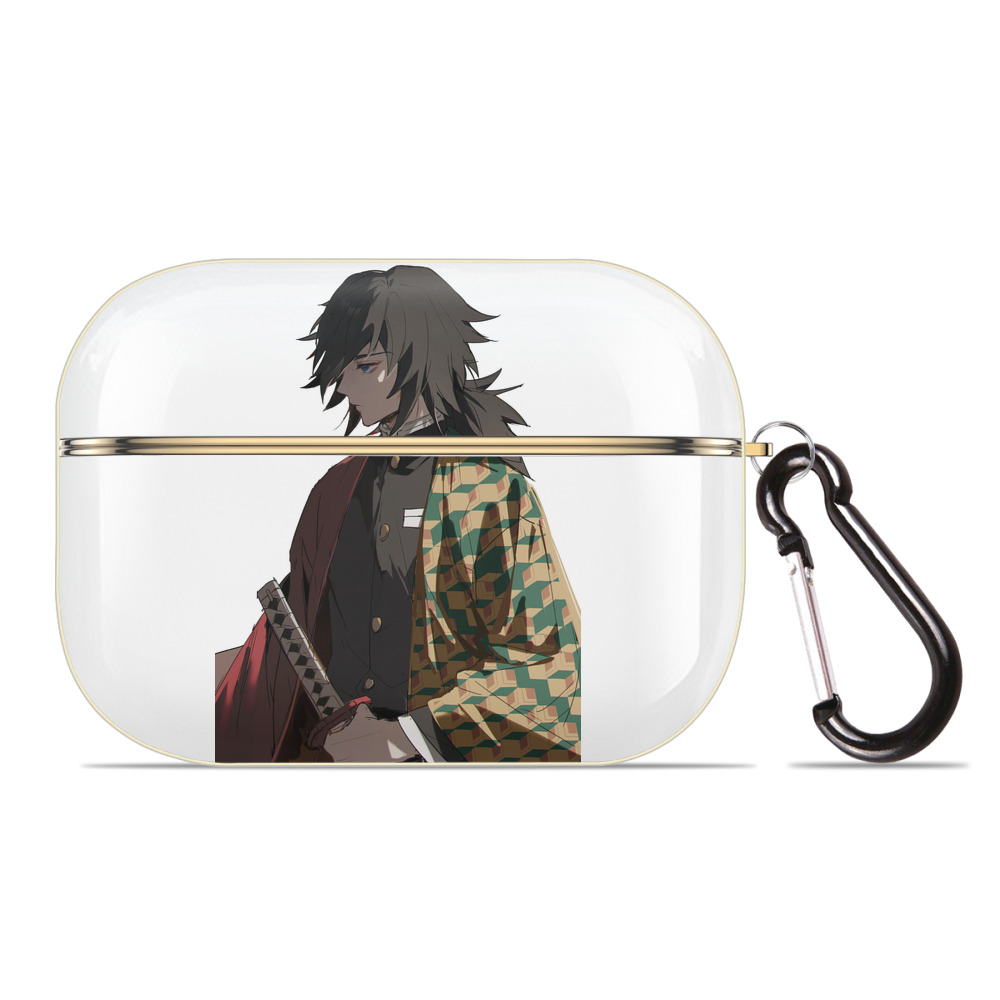 （画像用） 鬼滅の刃（きめつのやいば）水柱-冨岡 義勇／とみおか ぎゆう Tomioka Giyuu 【AirPods Pro用】ハードシェル保護ケース｜耐衝撃・防指紋・カラビナ付き商品仕様