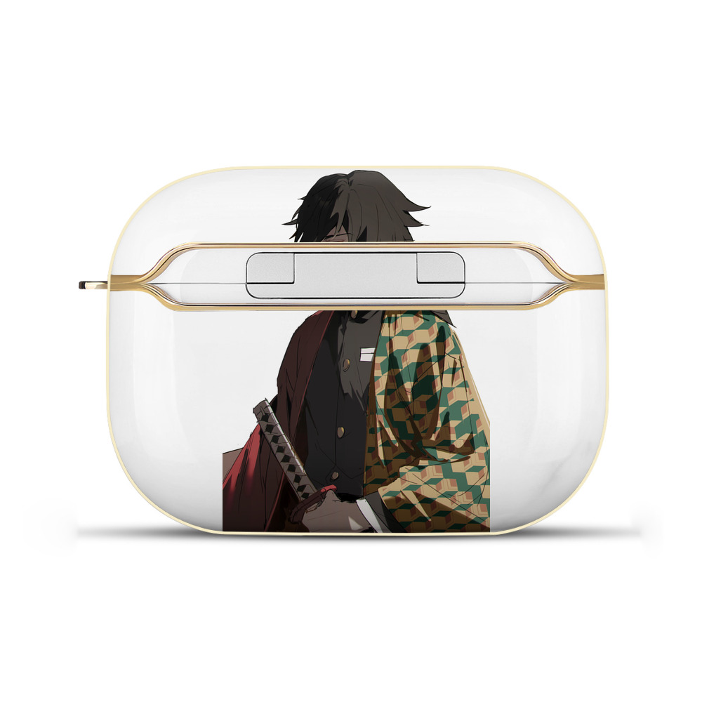 （画像用） 鬼滅の刃（きめつのやいば）水柱-冨岡 義勇／とみおか ぎゆう Tomioka Giyuu 【AirPods Pro用】ハードシェル保護ケース｜耐衝撃・防指紋・カラビナ付き商品仕様