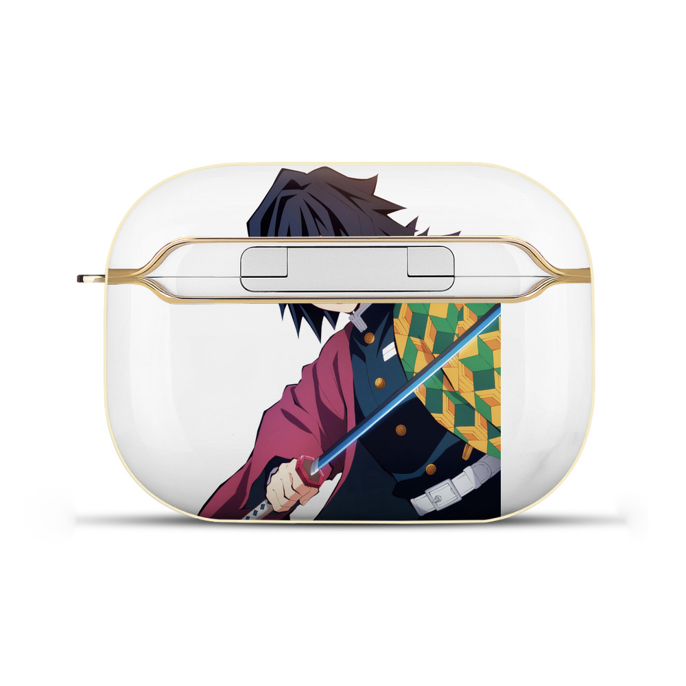 （画像用） 鬼滅の刃（きめつのやいば）水柱-冨岡 義勇／とみおか ぎゆう Tomioka Giyuu 【AirPods Pro用】ハードシェル保護ケース｜耐衝撃・防指紋・カラビナ付き商品仕様