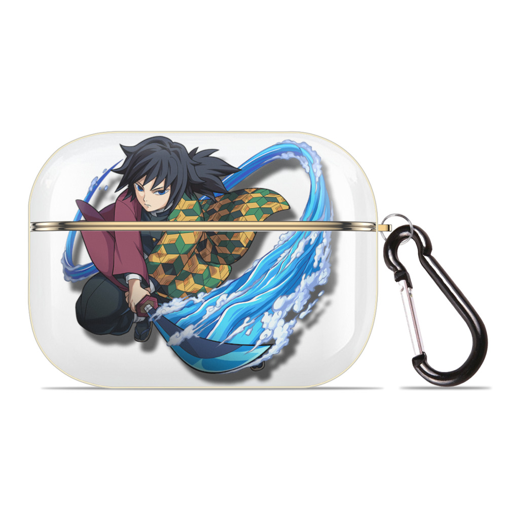 （画像用） 鬼滅の刃（きめつのやいば）水柱-冨岡 義勇／とみおか ぎゆう Tomioka Giyuu 【AirPods Pro用】ハードシェル保護ケース｜耐衝撃・防指紋・カラビナ付き商品仕様