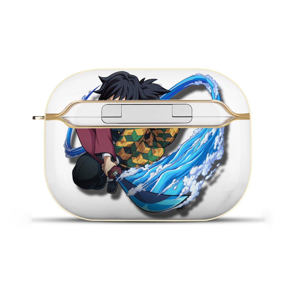 （画像用） 鬼滅の刃（きめつのやいば）水柱-冨岡 義勇／とみおか ぎゆう Tomioka Giyuu 【AirPods Pro用】ハードシェル保護ケース｜耐衝撃・防指紋・カラビナ付き商品仕様