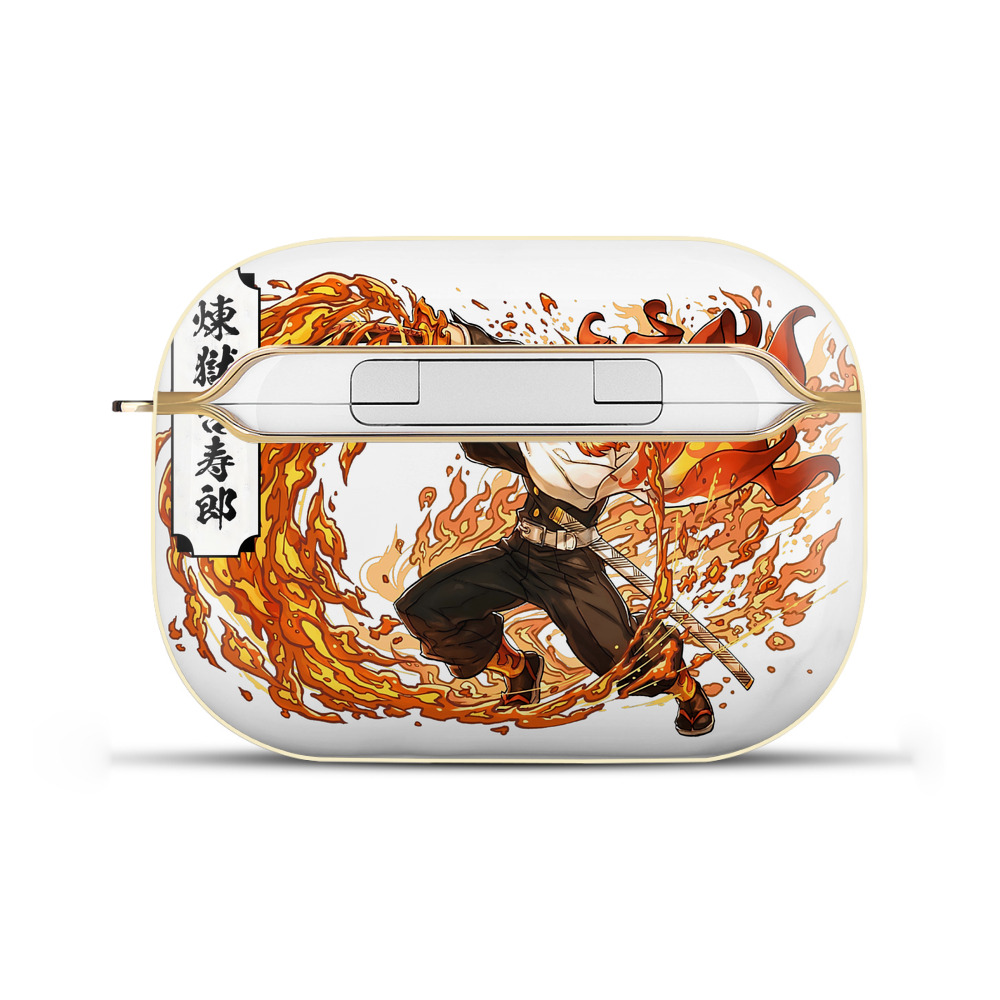 （画像用） 鬼滅の刃（きめつのやいば）炎柱-煉󠄁獄 杏寿郎／れんごく きょうじゅろう Rengoku Kyoujurou 【AirPods Pro用】ハードシェル保護ケース｜耐衝撃・防指紋・カラビナ付き商品仕様