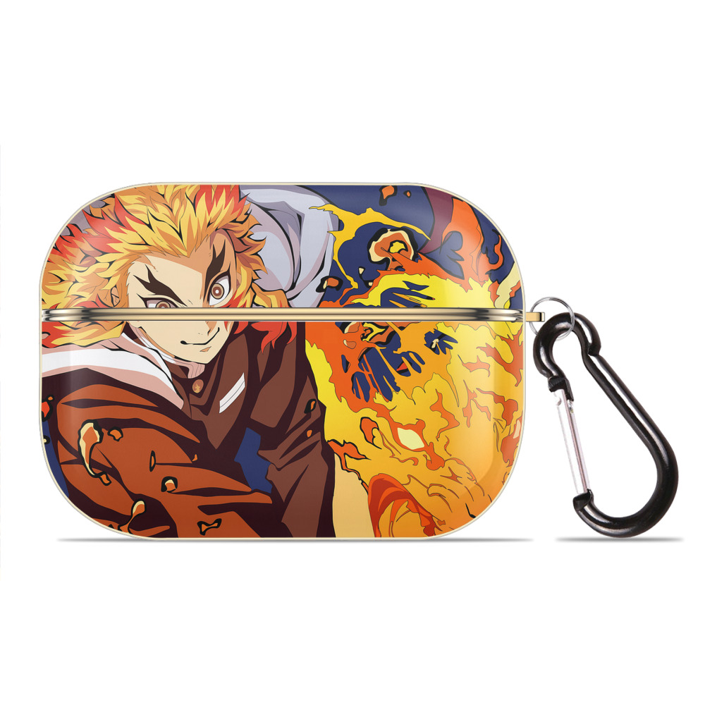 （画像用） 炎柱-煉󠄁獄 杏寿郎／れんごく きょうじゅろう Rengoku Kyoujurou 【AirPods Pro用】ハードシェル保護ケース｜耐衝撃・防指紋・カラビナ付き商品仕様