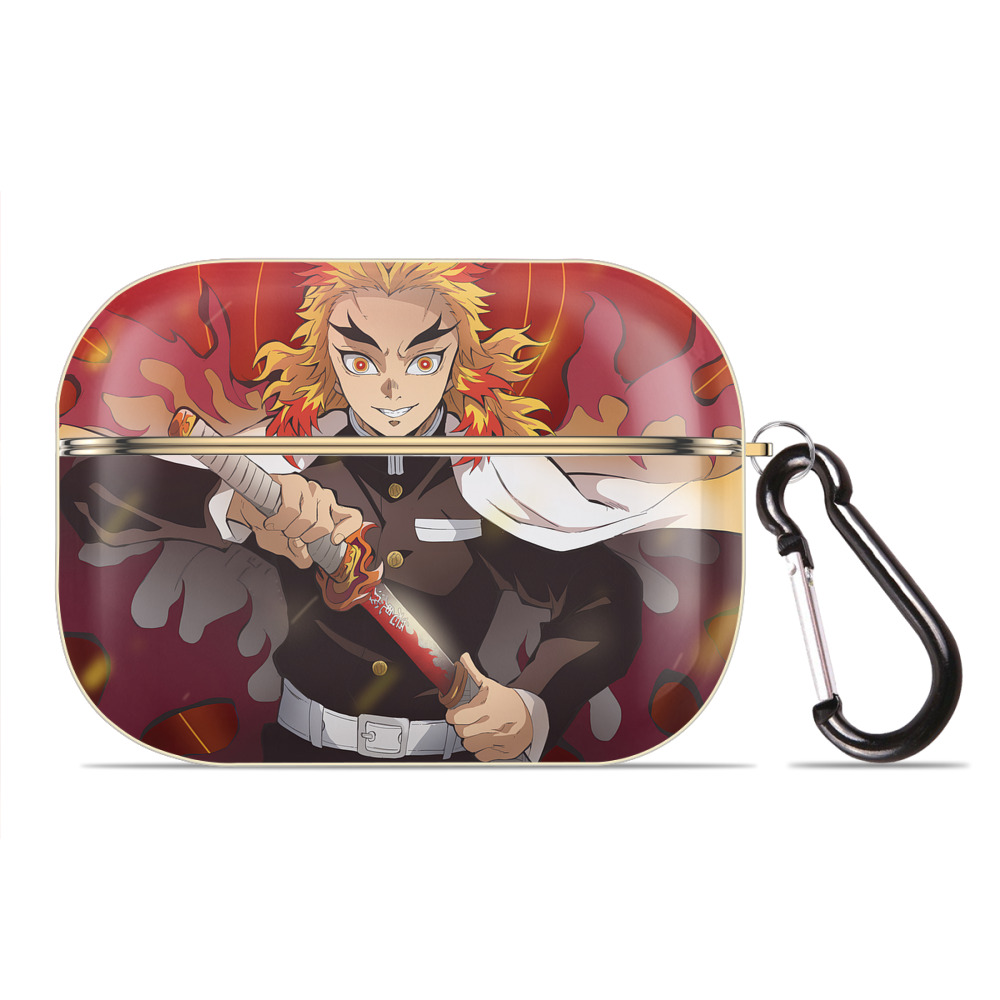 （画像用） 炎柱-煉󠄁獄 杏寿郎／れんごく きょうじゅろう Rengoku Kyoujurou 【AirPods Pro用】ハードシェル保護ケース｜耐衝撃・防指紋・カラビナ付き商品仕様