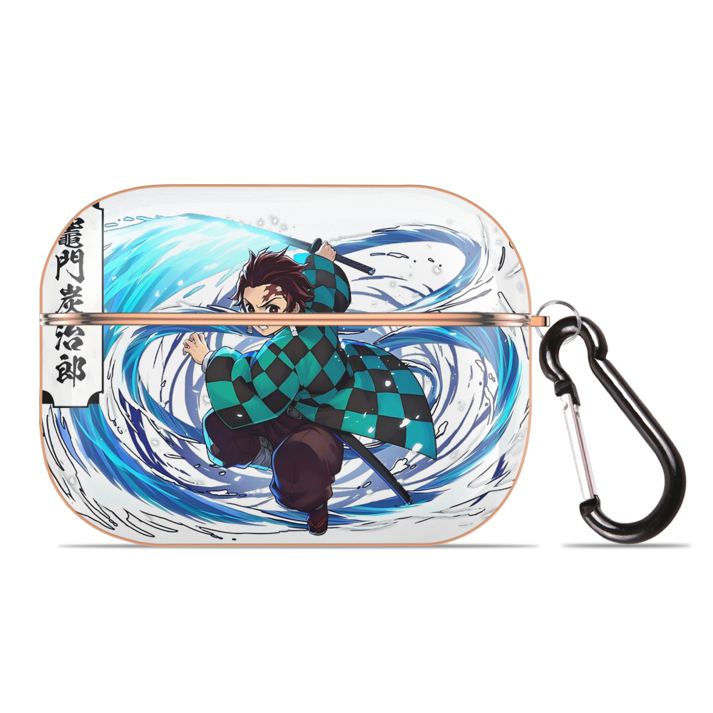 （画像用） 鬼滅の刃 竈門 炭治郎／かまど たんじろう Kamado Tanjirou 【AirPods Pro用】ハードシェル保護ケース｜耐衝撃・防指紋・カラビナ付き商品仕様