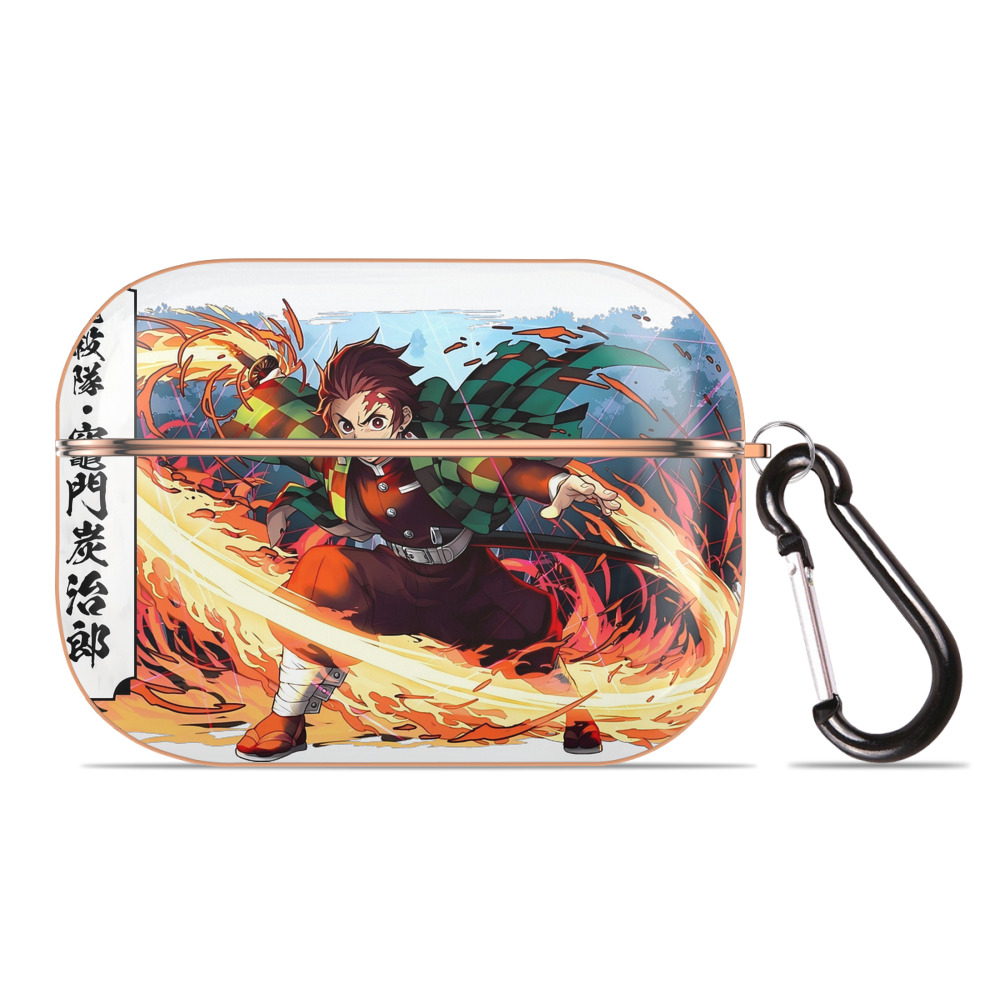 （画像用） 鬼滅の刃 竈門 炭治郎／かまど たんじろう Kamado Tanjirou 【AirPods Pro用】ハードシェル保護ケース｜耐衝撃・防指紋・カラビナ付き商品仕様