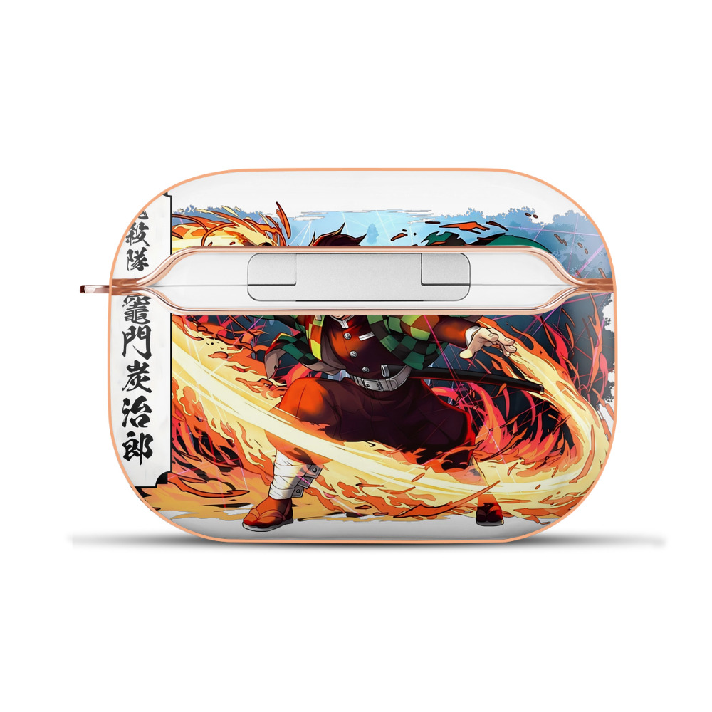 （画像用） 鬼滅の刃 竈門 炭治郎／かまど たんじろう Kamado Tanjirou 【AirPods Pro用】ハードシェル保護ケース｜耐衝撃・防指紋・カラビナ付き商品仕様
