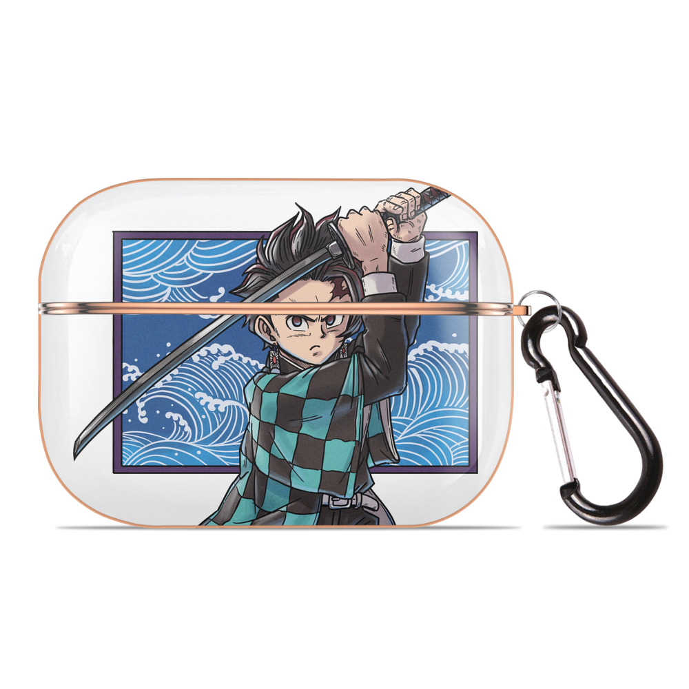 （画像用） 鬼滅の刃 竈門 炭治郎／かまど たんじろう Kamado Tanjirou 【AirPods Pro用】ハードシェル保護ケース｜耐衝撃・防指紋・カラビナ付き商品仕様
