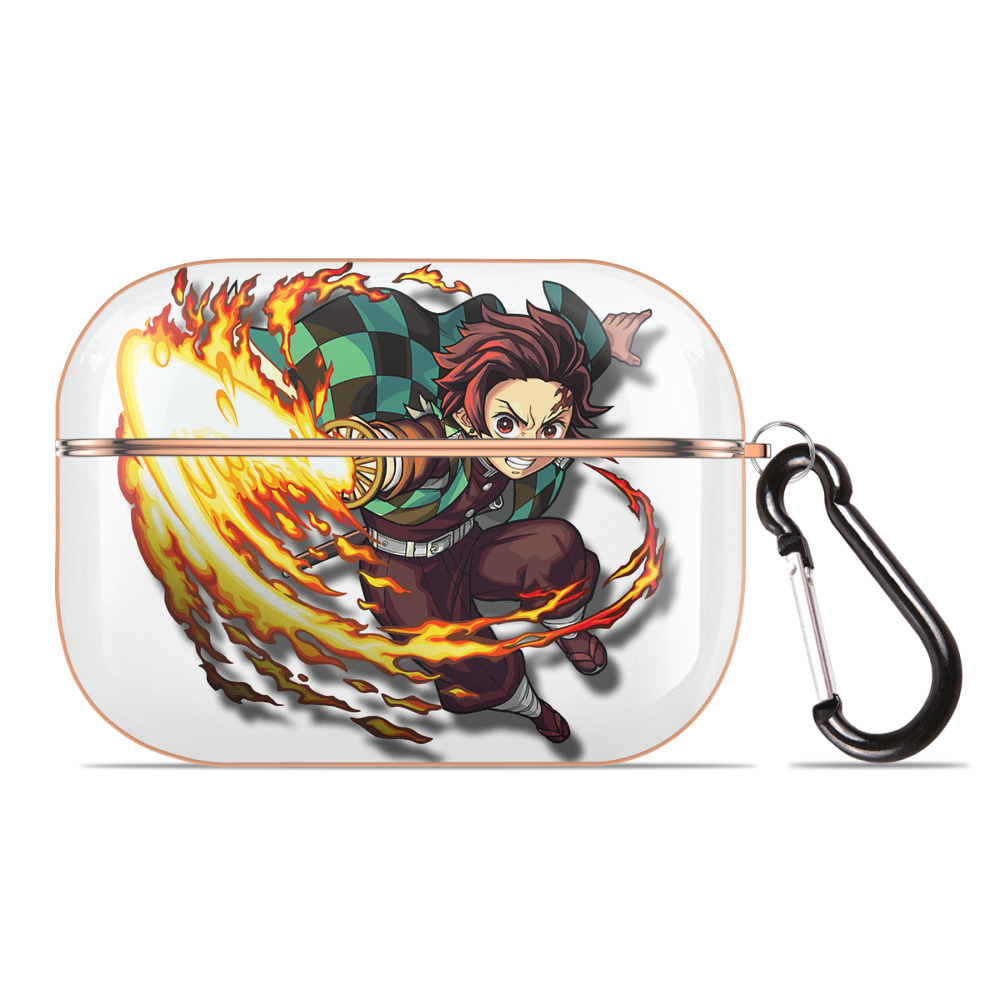 （画像用） 鬼滅の刃 竈門 炭治郎／かまど たんじろう Kamado Tanjirou 【AirPods Pro用】ハードシェル保護ケース｜耐衝撃・防指紋・カラビナ付き商品仕様