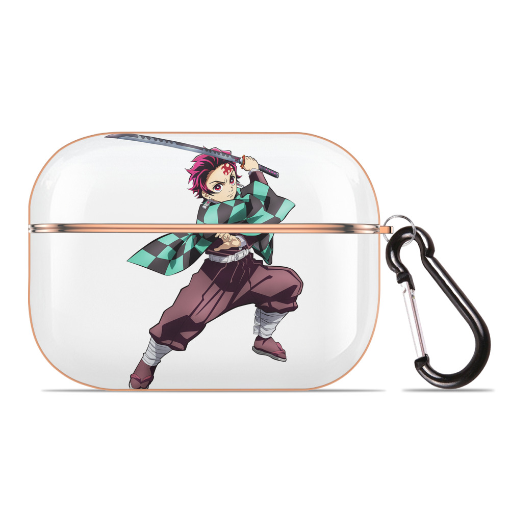 （画像用） 鬼滅の刃 竈門 炭治郎／かまど たんじろう Kamado Tanjirou 【AirPods Pro用】ハードシェル保護ケース｜耐衝撃・防指紋・カラビナ付き商品仕様