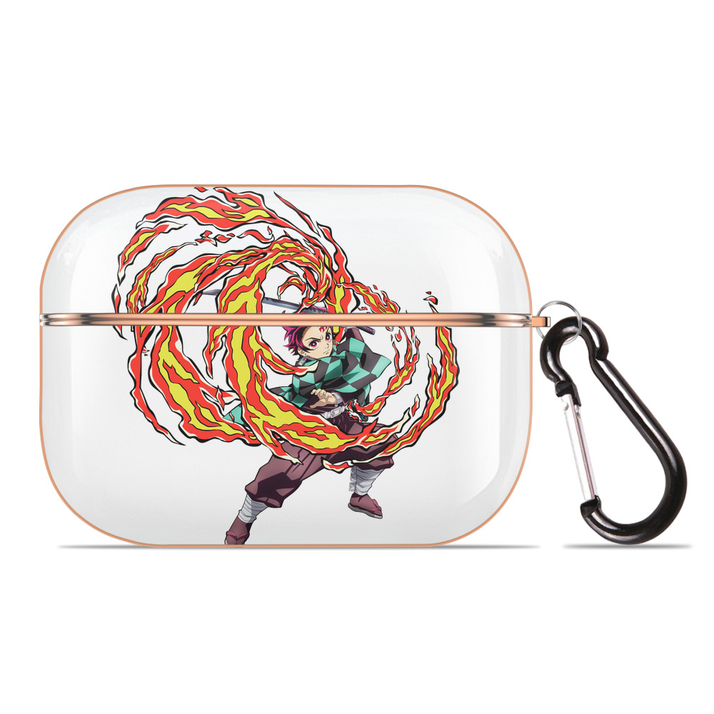 （画像用） 鬼滅の刃 竈門 炭治郎／かまど たんじろう Kamado Tanjirou 【AirPods Pro用】ハードシェル保護ケース｜耐衝撃・防指紋・カラビナ付き商品仕様