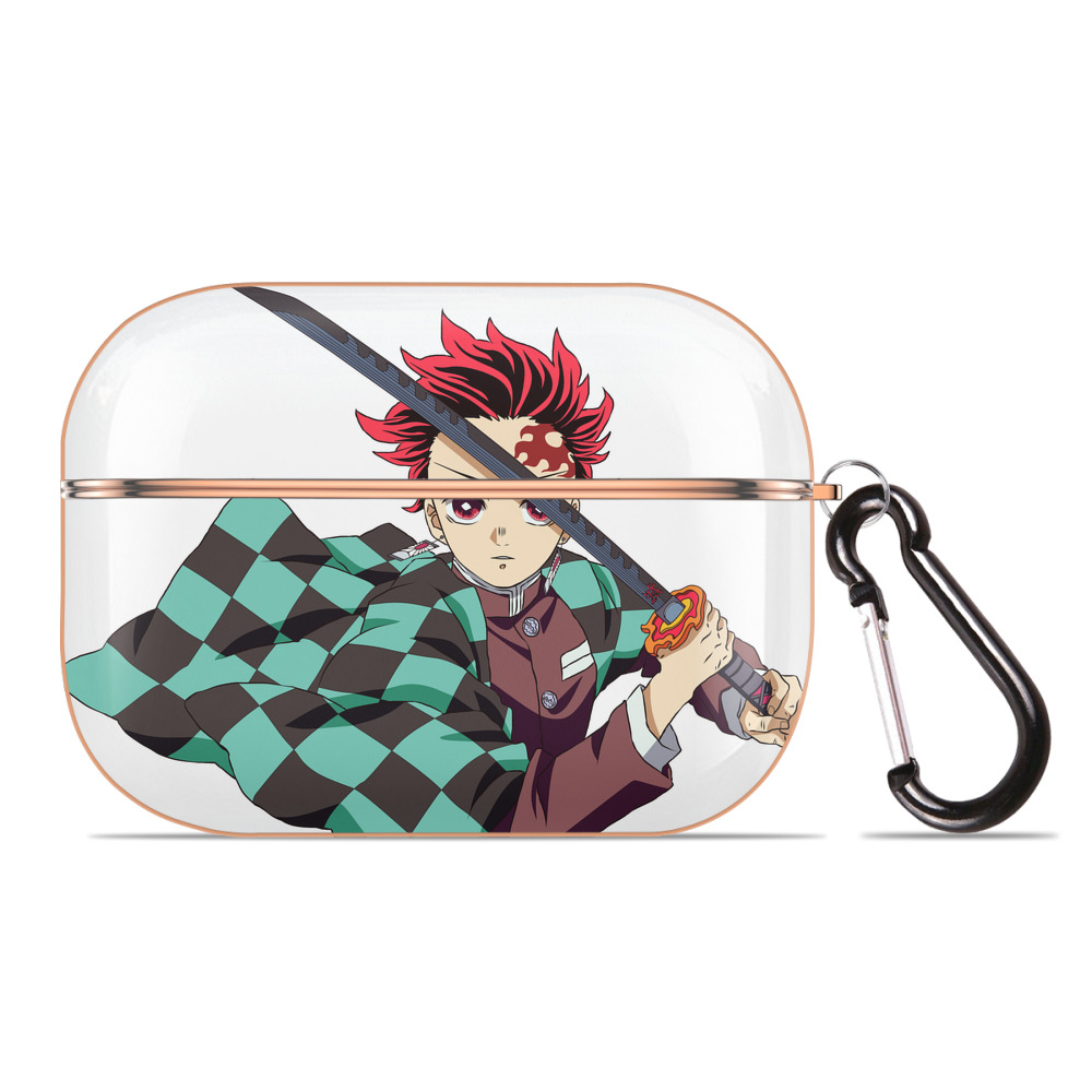 （画像用） 鬼滅の刃 竈門 炭治郎／かまど たんじろう Kamado Tanjirou 【AirPods Pro用】ハードシェル保護ケース｜耐衝撃・防指紋・カラビナ付き商品仕様