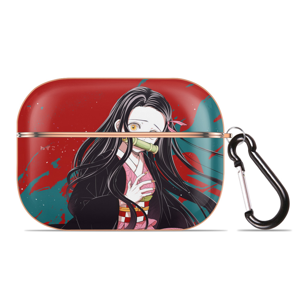 （画像用） 鬼滅の刃（きめつのやいば）竈門 禰󠄀豆子／かまど ねずこ Kamado Nezuko 【AirPods Pro用】ハードシェル保護ケース｜耐衝撃・防指紋・カラビナ付き商品仕様