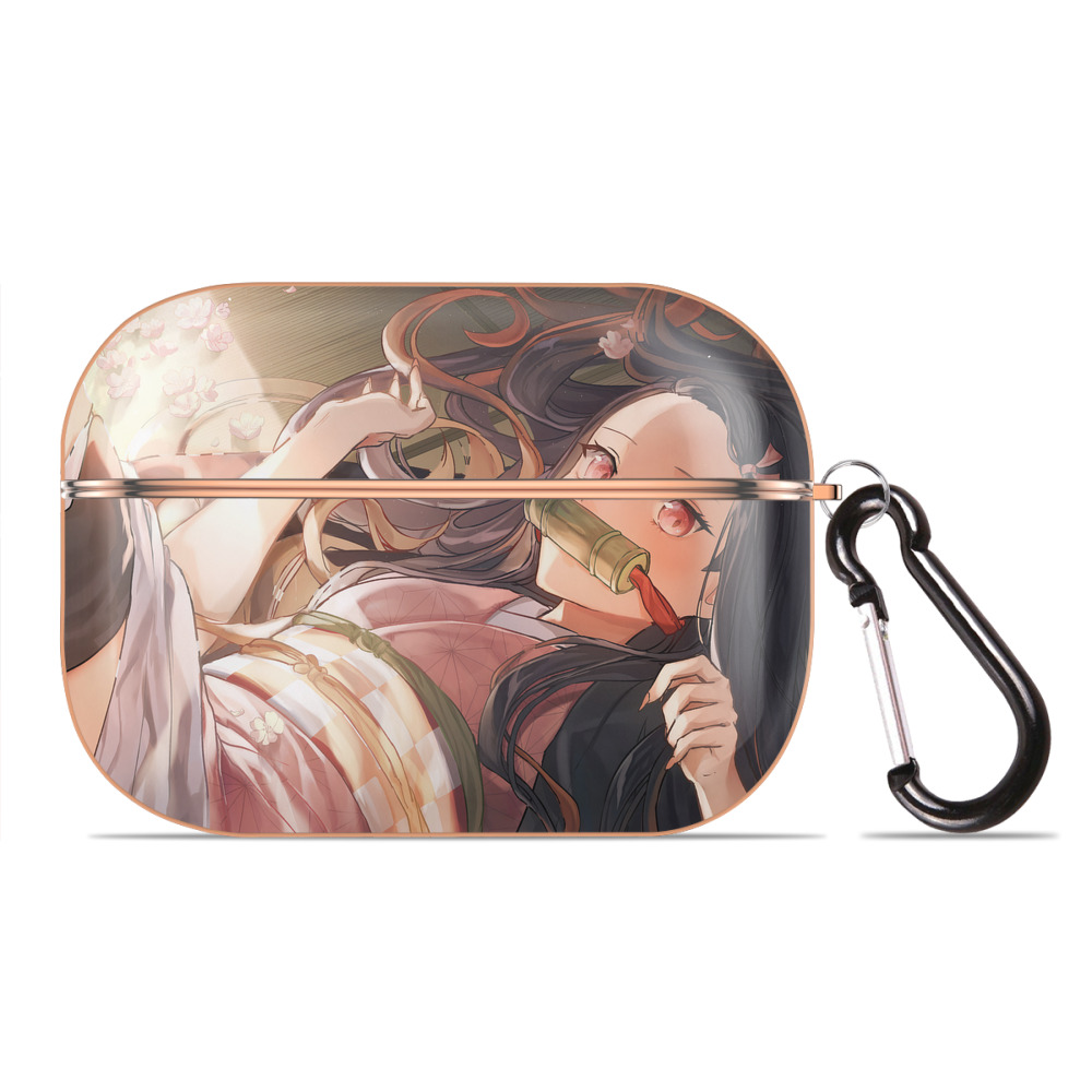 （画像用） 鬼滅の刃（きめつのやいば）竈門 禰󠄀豆子／かまど ねずこ Kamado Nezuko 【AirPods Pro用】ハードシェル保護ケース｜耐衝撃・防指紋・カラビナ付き商品仕様