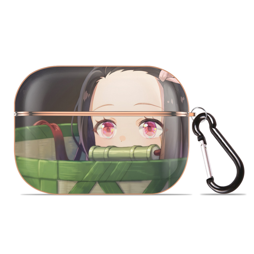 （画像用） 鬼滅の刃（きめつのやいば）竈門 禰󠄀豆子／かまど ねずこ Kamado Nezuko 【AirPods Pro用】ハードシェル保護ケース｜耐衝撃・防指紋・カラビナ付き商品仕様