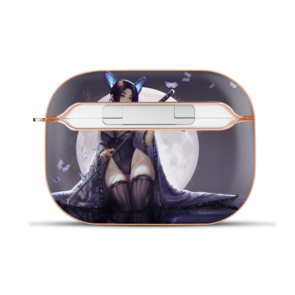 （画像用） 鬼滅の刃（きめつのやいば）蟲柱-胡蝶 しのぶ／こちょう しのぶ Kochou Shinobu 【AirPods Pro用】ハードシェル保護ケース｜耐衝撃・防指紋・カラビナ付き商品仕様