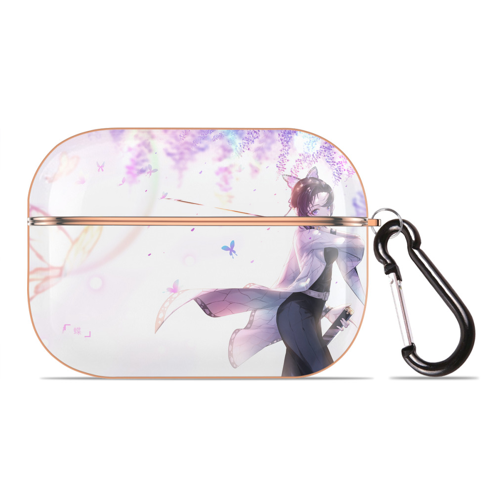 （画像用） 鬼滅の刃（きめつのやいば）蟲柱-胡蝶 しのぶ／こちょう しのぶ Kochou Shinobu 【AirPods Pro用】ハードシェル保護ケース｜耐衝撃・防指紋・カラビナ付き商品仕様