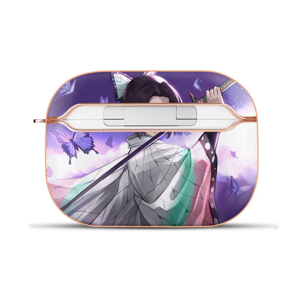 （画像用） 鬼滅の刃（きめつのやいば）蟲柱-胡蝶 しのぶ／こちょう しのぶ Kochou Shinobu 【AirPods Pro用】ハードシェル保護ケース｜耐衝撃・防指紋・カラビナ付き商品仕様