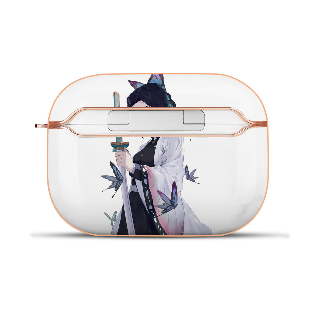 （画像用） 鬼滅の刃（きめつのやいば）蟲柱-胡蝶 しのぶ／こちょう しのぶ Kochou Shinobu 【AirPods Pro用】ハードシェル保護ケース｜耐衝撃・防指紋・カラビナ付き商品仕様