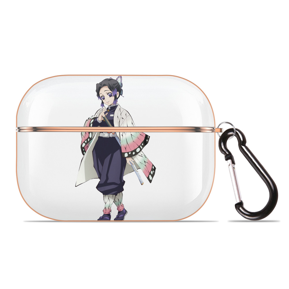 （画像用） 鬼滅の刃（きめつのやいば）蟲柱-胡蝶 しのぶ／こちょう しのぶ Kochou Shinobu 【AirPods Pro用】ハードシェル保護ケース｜耐衝撃・防指紋・カラビナ付き商品仕様