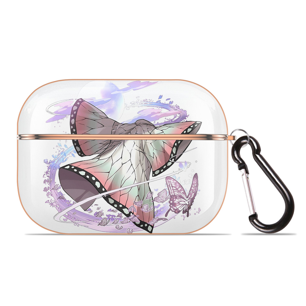 （画像用） 鬼滅の刃（きめつのやいば）蟲柱-胡蝶 しのぶ／こちょう しのぶ Kochou Shinobu 【AirPods Pro用】ハードシェル保護ケース｜耐衝撃・防指紋・カラビナ付き商品仕様