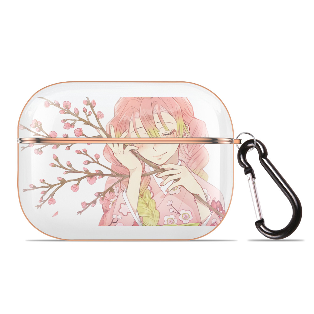 （画像用） 鬼滅の刃（きめつのやいば）恋柱-甘露寺 蜜璃／かんろじ みつり Kanroji Mitsuri 【AirPods Pro用】ハードシェル保護ケース｜耐衝撃・防指紋・カラビナ付き商品仕様