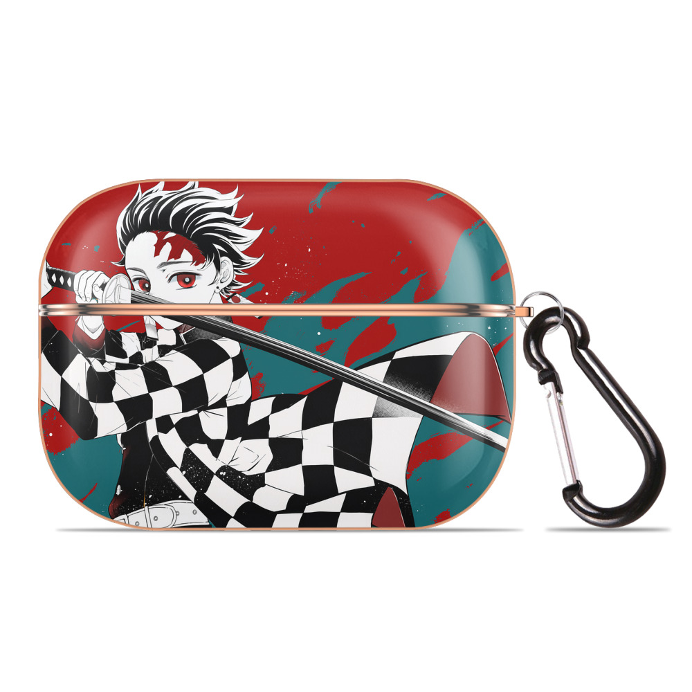 （画像用） 鬼滅の刃（きめつのやいば）竈門 炭治郎／かまど たんじろう Kamado Tanjirou 【AirPods Pro用】ハードシェル保護ケース｜耐衝撃・防指紋・カラビナ付き商品仕様