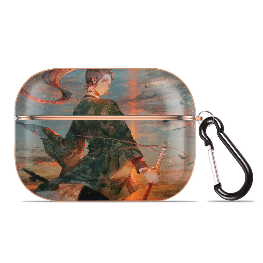 （画像用） 鬼滅の刃（きめつのやいば）竈門 炭治郎／かまど たんじろう Kamado Tanjirou 【AirPods Pro用】ハードシェル保護ケース｜耐衝撃・防指紋・カラビナ付き商品仕様