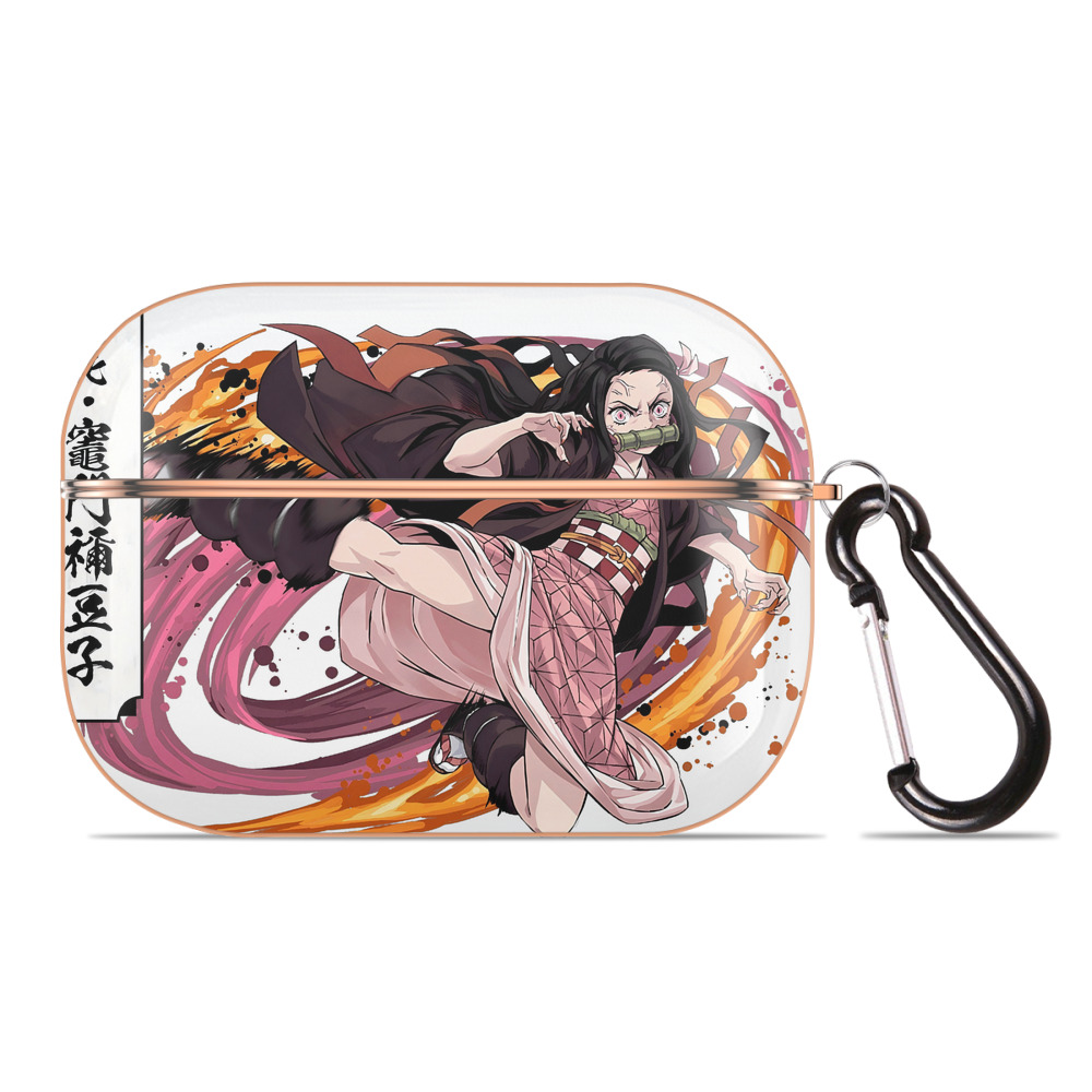 （画像用） 鬼滅の刃（きめつのやいば）竈門 禰󠄀豆子／かまど ねずこ Kamado Nezuko 【AirPods Pro用】ハードシェル保護ケース｜耐衝撃・防指紋・カラビナ付き商品仕様