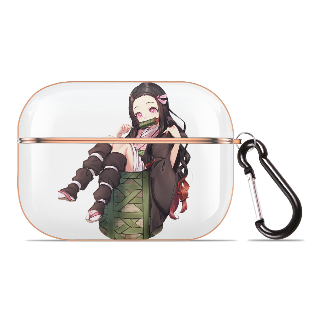 （画像用） 鬼滅の刃（きめつのやいば）竈門 禰󠄀豆子／かまど ねずこ Kamado Nezuko 【AirPods Pro用】ハードシェル保護ケース｜耐衝撃・防指紋・カラビナ付き商品仕様