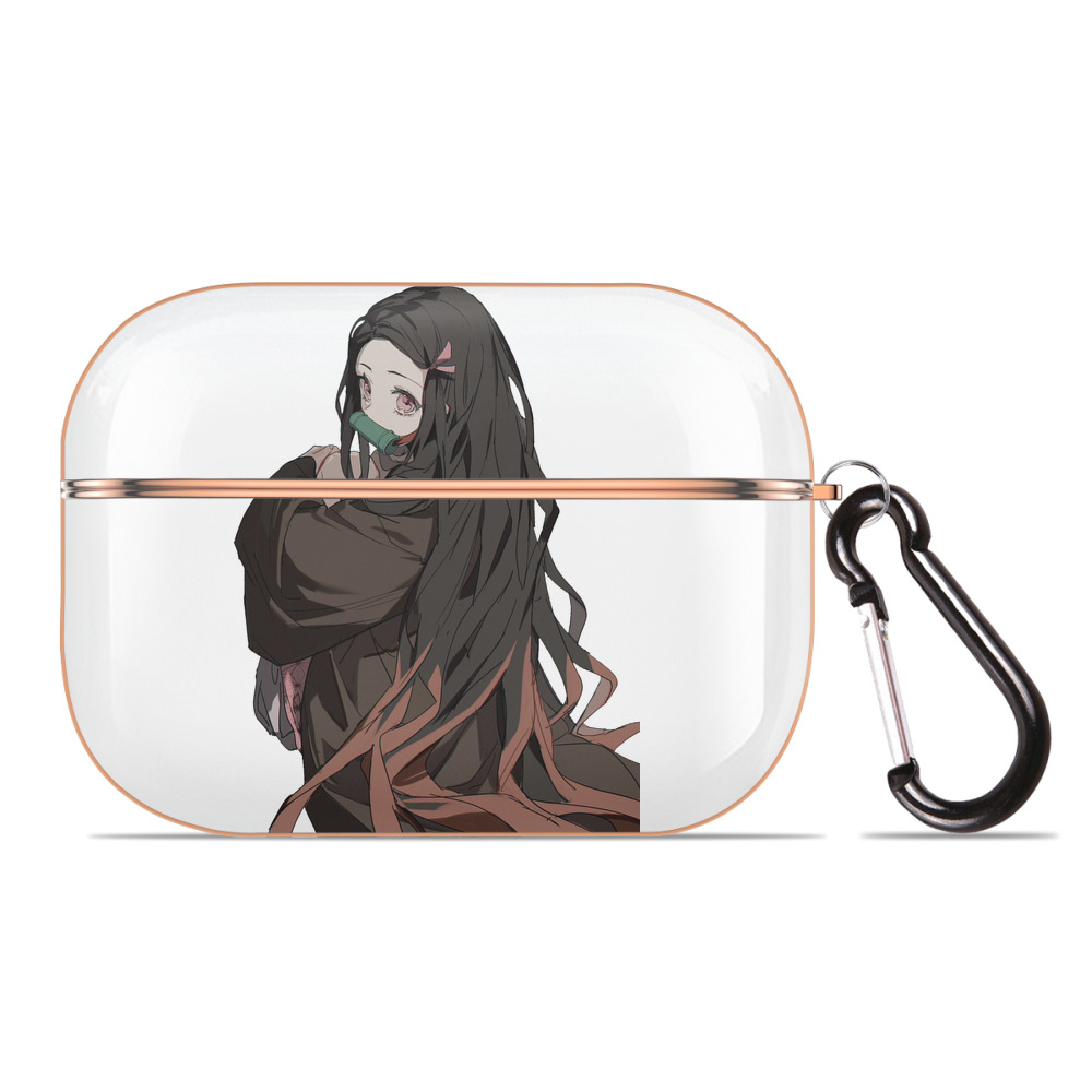 （画像用） 鬼滅の刃（きめつのやいば）竈門 禰󠄀豆子／かまど ねずこ Kamado Nezuko 【AirPods Pro用】ハードシェル保護ケース｜耐衝撃・防指紋・カラビナ付き商品仕様