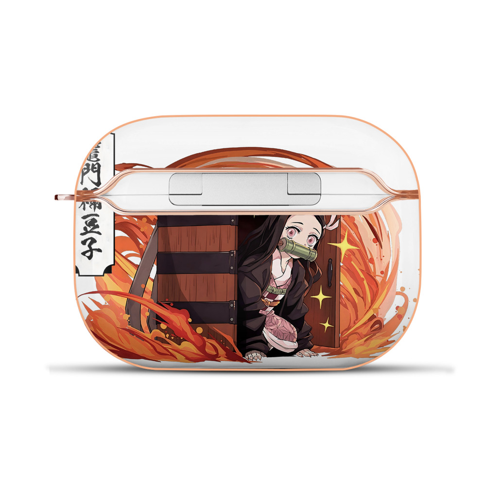 （画像用） 鬼滅の刃（きめつのやいば）竈門 禰󠄀豆子／かまど ねずこ Kamado Nezuko 【AirPods Pro用】ハードシェル保護ケース｜耐衝撃・防指紋・カラビナ付き商品仕様