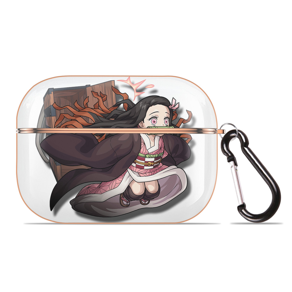 （画像用） 鬼滅の刃（きめつのやいば）竈門 禰󠄀豆子／かまど ねずこ Kamado Nezuko 【AirPods Pro用】ハードシェル保護ケース｜耐衝撃・防指紋・カラビナ付き商品仕様