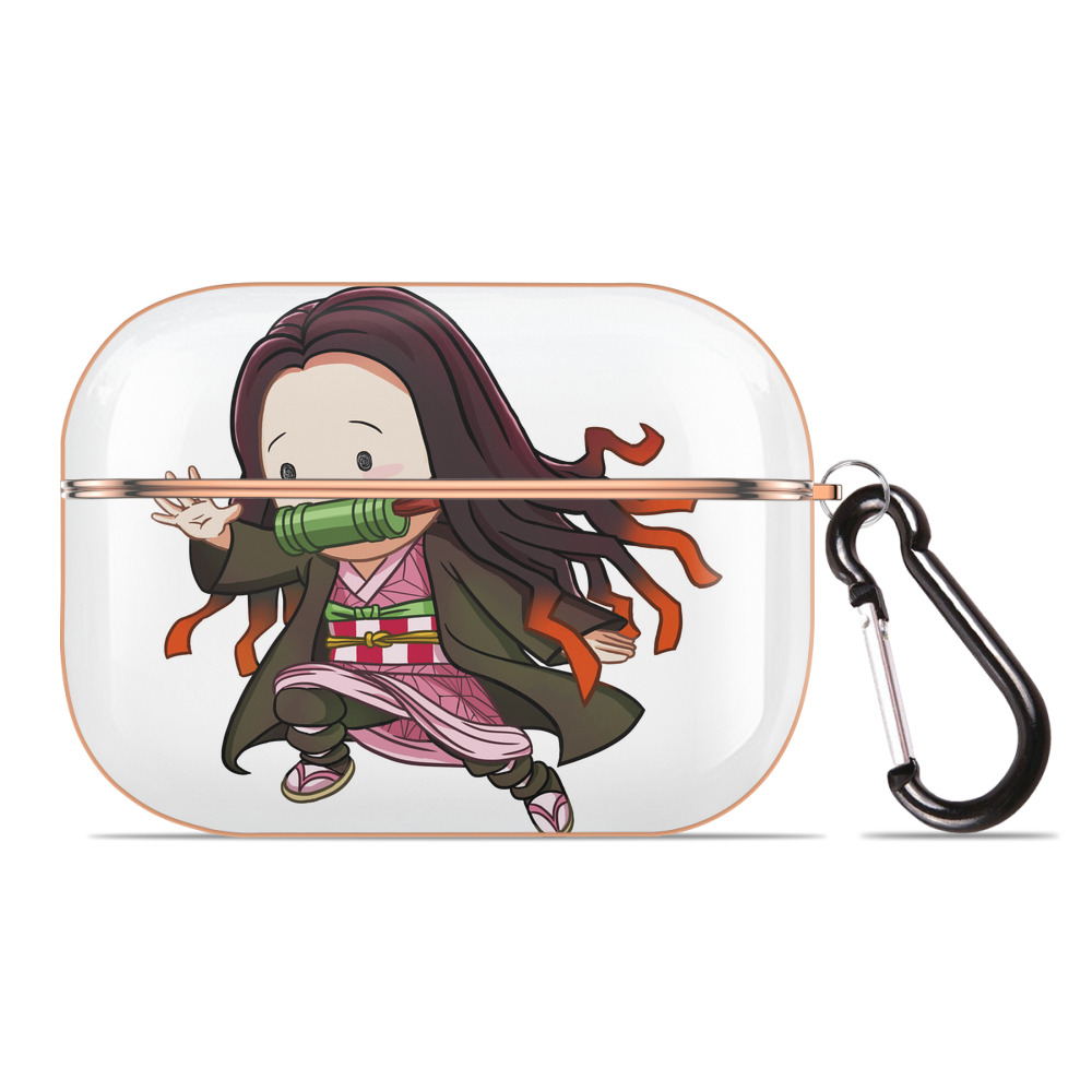 （画像用） 鬼滅の刃（きめつのやいば）竈門 禰󠄀豆子／かまど ねずこ Kamado Nezuko 【AirPods Pro用】ハードシェル保護ケース｜耐衝撃・防指紋・カラビナ付き商品仕様