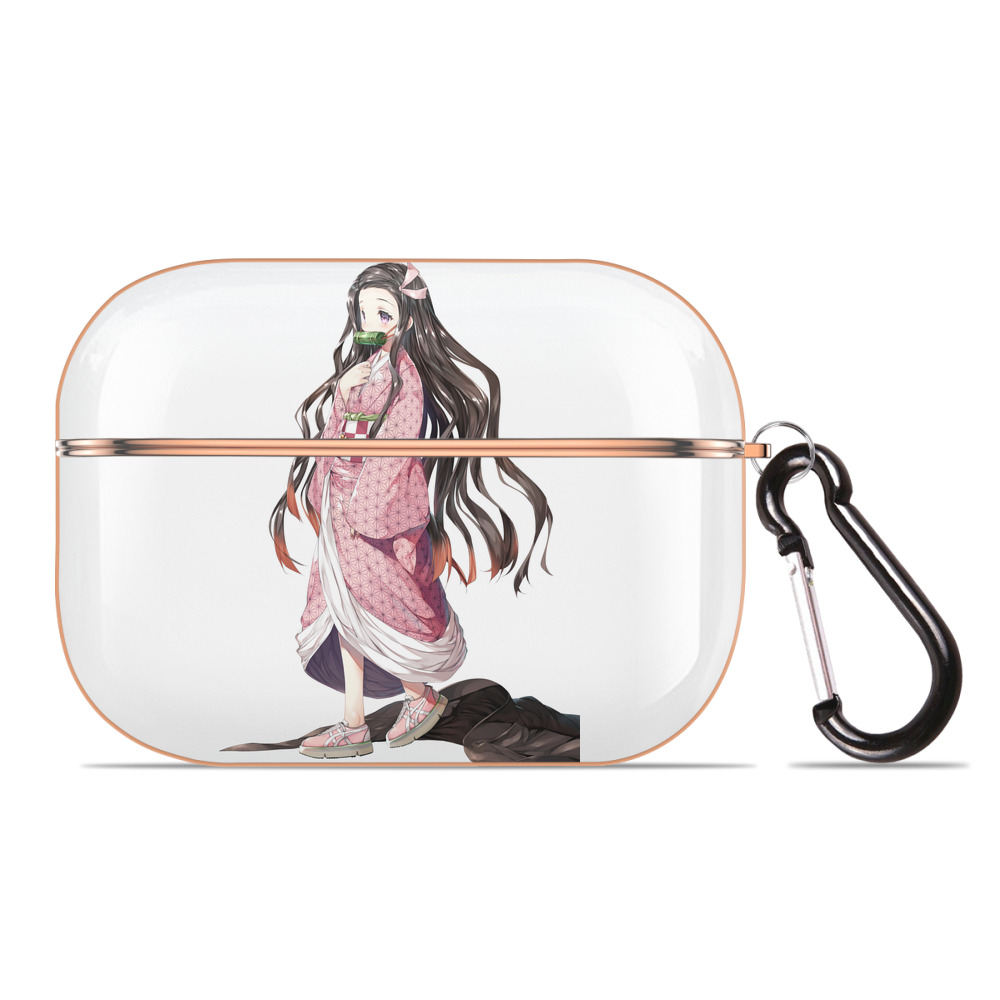 （画像用） 鬼滅の刃（きめつのやいば）竈門 禰󠄀豆子／かまど ねずこ Kamado Nezuko 【AirPods Pro用】ハードシェル保護ケース｜耐衝撃・防指紋・カラビナ付き商品仕様