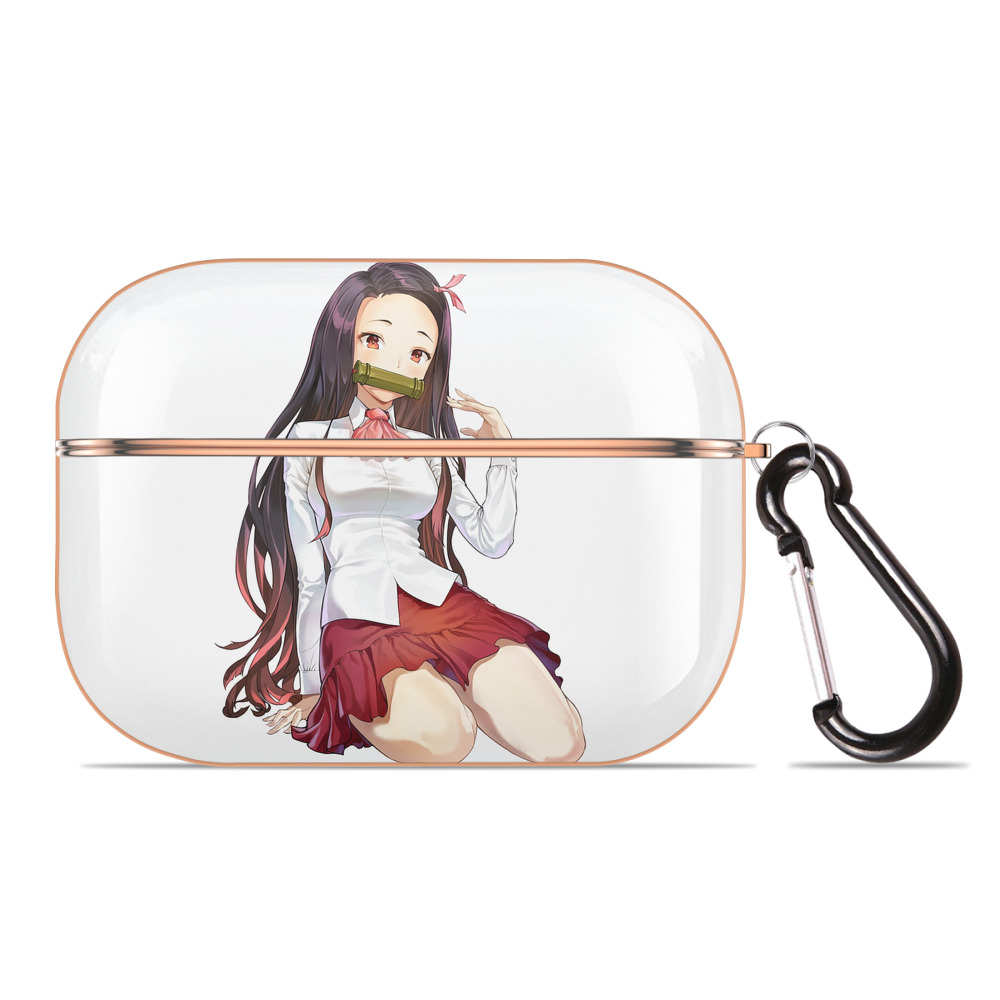 （画像用） 鬼滅の刃（きめつのやいば）竈門 禰󠄀豆子／かまど ねずこ Kamado Nezuko 【AirPods Pro用】ハードシェル保護ケース｜耐衝撃・防指紋・カラビナ付き商品仕様