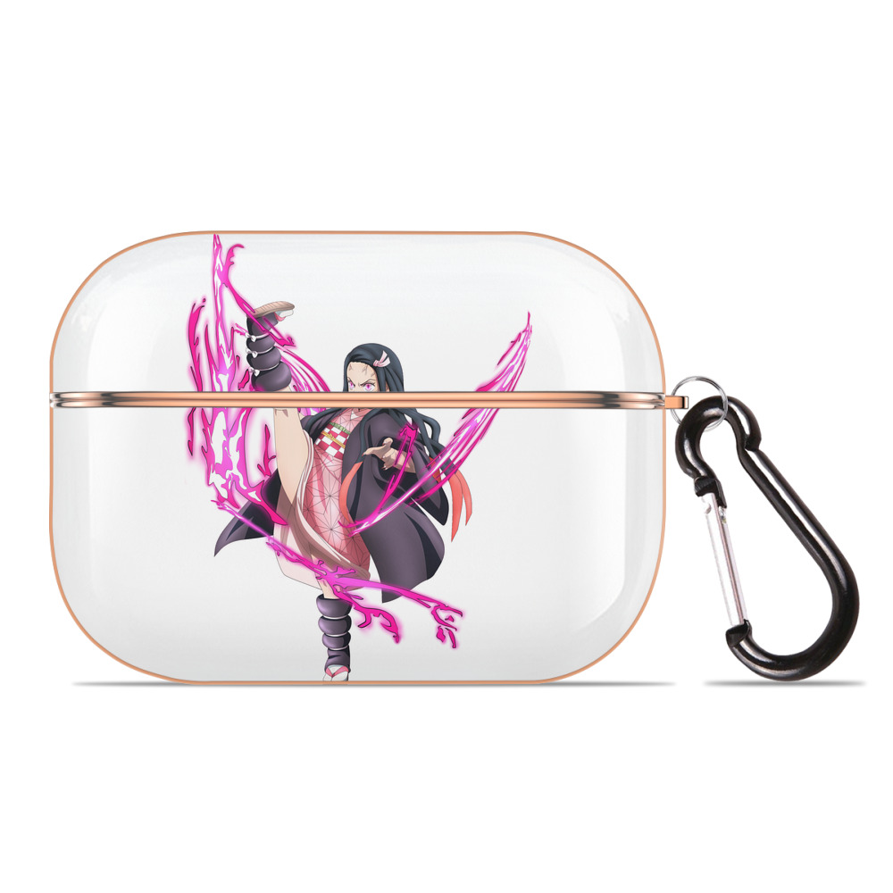 （画像用） 鬼滅の刃（きめつのやいば）竈門 禰󠄀豆子／かまど ねずこ Kamado Nezuko 【AirPods Pro用】ハードシェル保護ケース｜耐衝撃・防指紋・カラビナ付き商品仕様