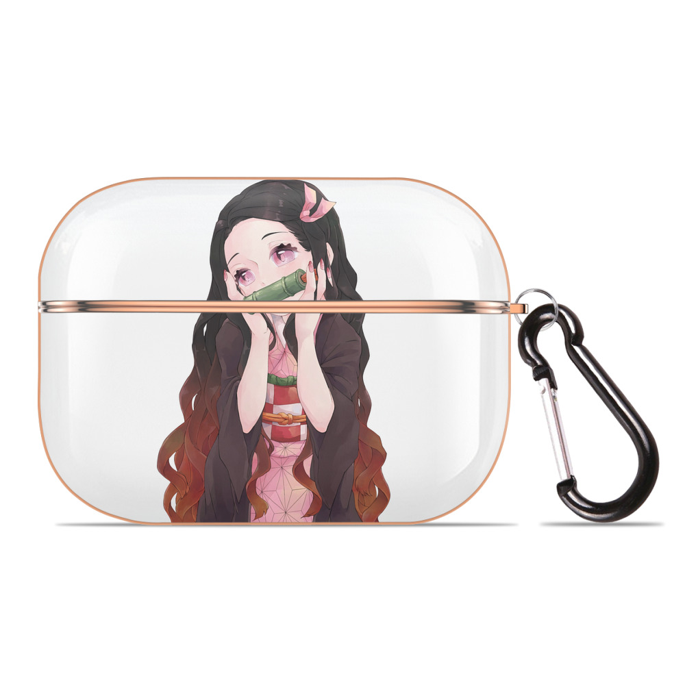 （画像用） 鬼滅の刃（きめつのやいば）竈門 禰󠄀豆子／かまど ねずこ Kamado Nezuko 【AirPods Pro用】ハードシェル保護ケース｜耐衝撃・防指紋・カラビナ付き商品仕様