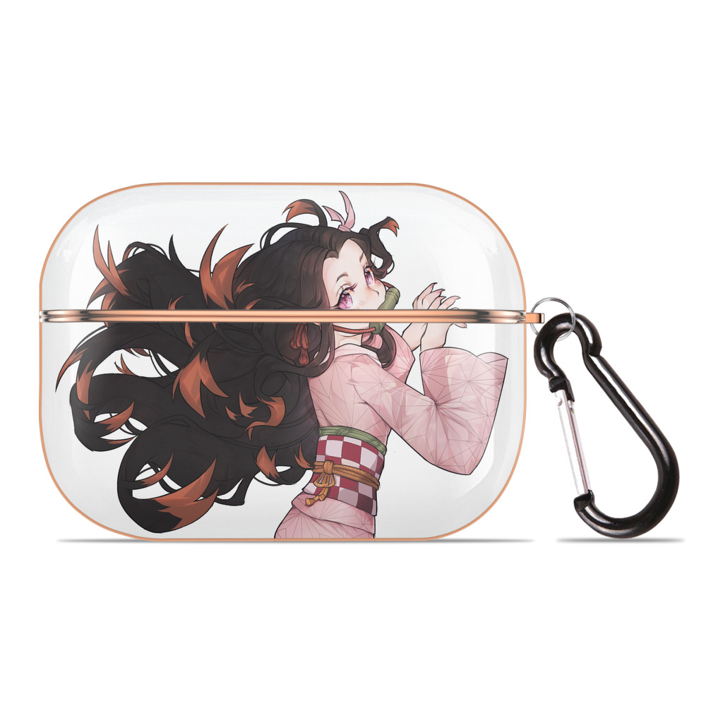 （画像用） 鬼滅の刃（きめつのやいば）竈門 禰󠄀豆子／かまど ねずこ Kamado Nezuko 【AirPods Pro用】ハードシェル保護ケース｜耐衝撃・防指紋・カラビナ付き商品仕様