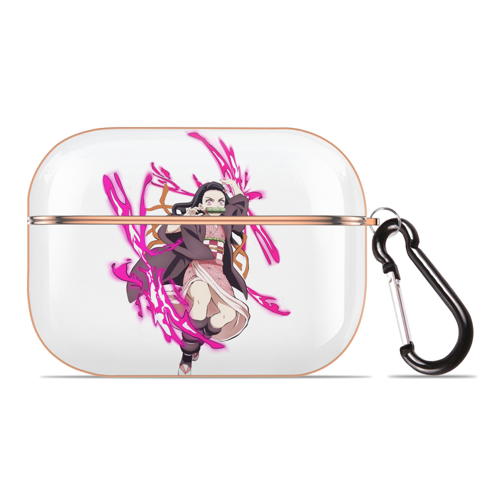 （画像用） 鬼滅の刃（きめつのやいば）竈門 禰󠄀豆子／かまど ねずこ Kamado Nezuko 【AirPods Pro用】ハードシェル保護ケース｜耐衝撃・防指紋・カラビナ付き商品仕様